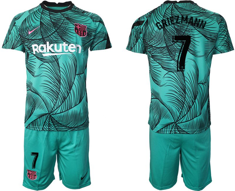 Men 2020-2021 club Barcelona green training suit #7 Soccer Jerseys